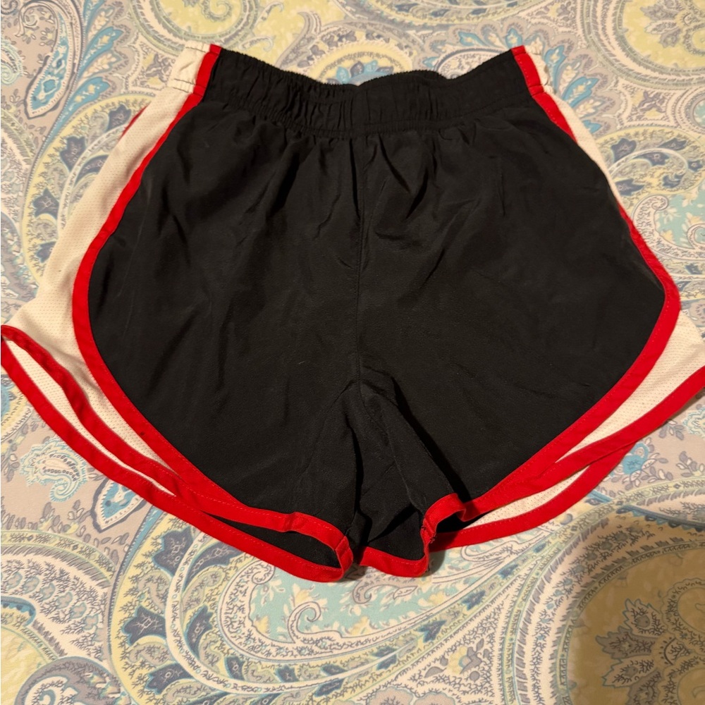 Nike Women's Black and Red Athletic Shorts
